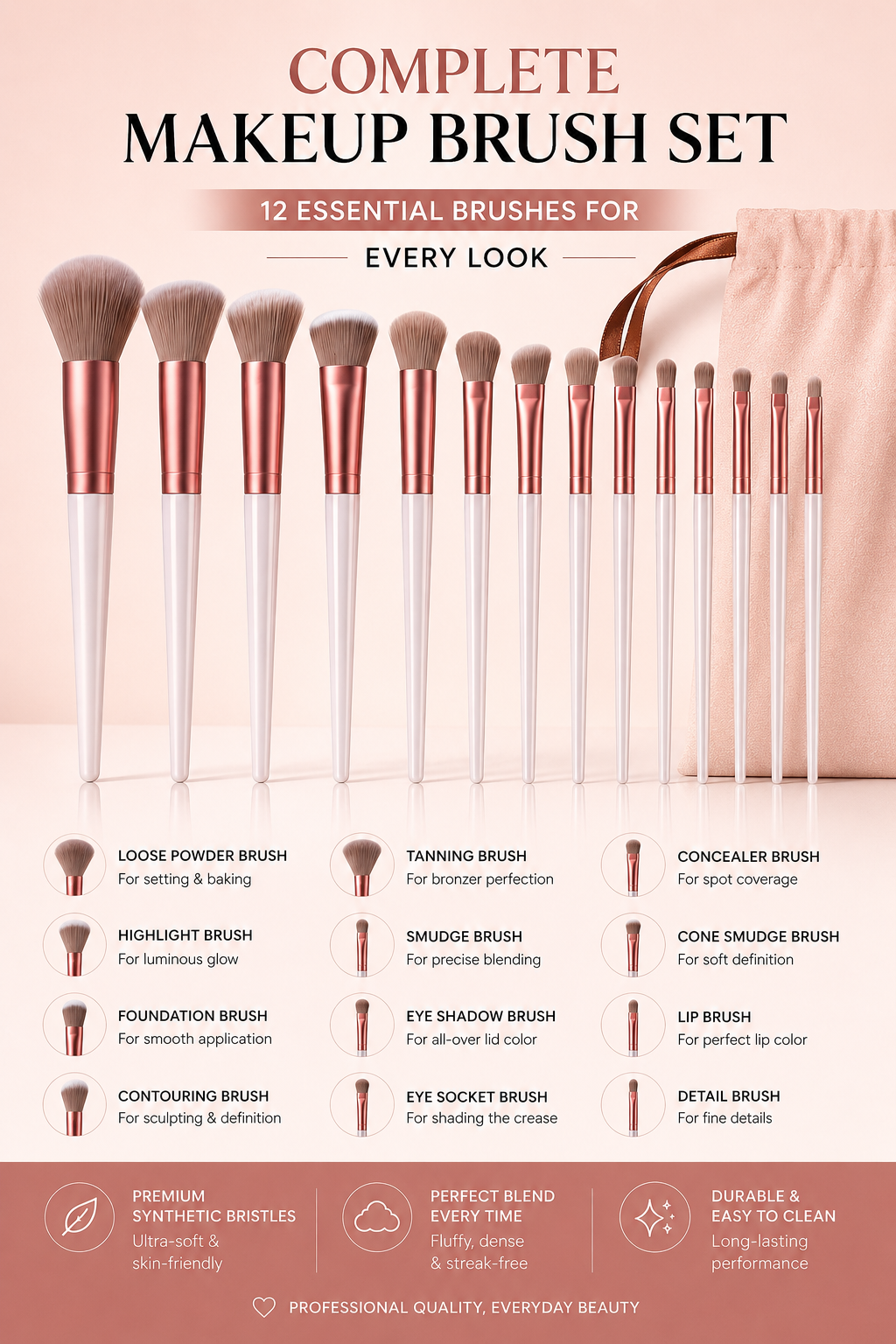 The Full Beat Kit – 46pc Pro Makeup Tool Set