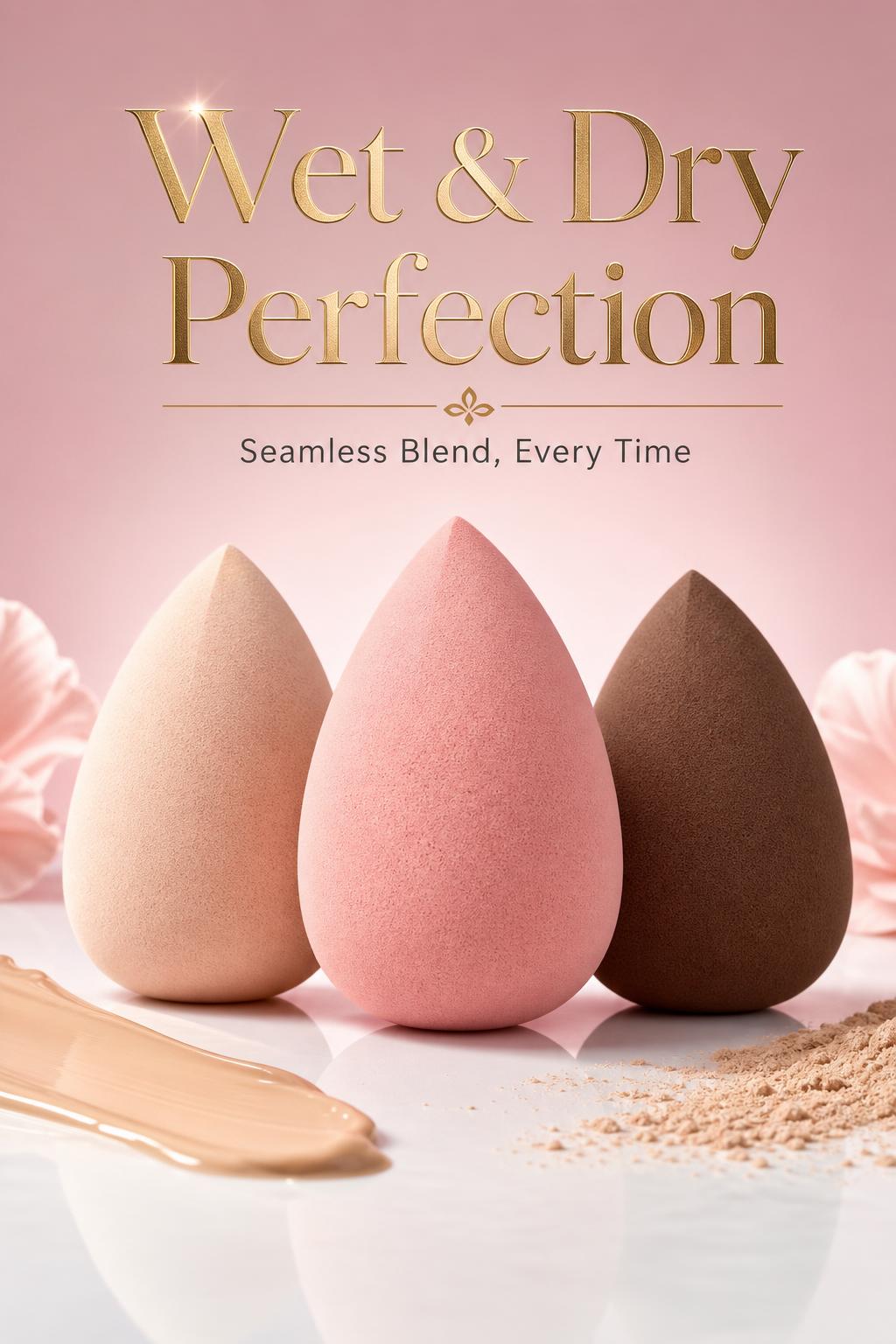 Blend & Slay – 3pc Makeup Sponge Set | Wet & Dry Perfection